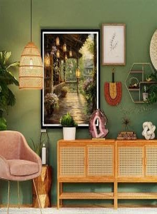 TREXEE DIY Paint by Numbers Kit Countryside Hallway Oil Paint by Numbers Canvas Wall Decoration DIY Number Painting Natural Scenery Oil Paint Home Decoration (50X40 CM)(Without Frame) - Image 4